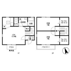 Ｄ’フレアタウン長宮 Ⅱの物件間取画像